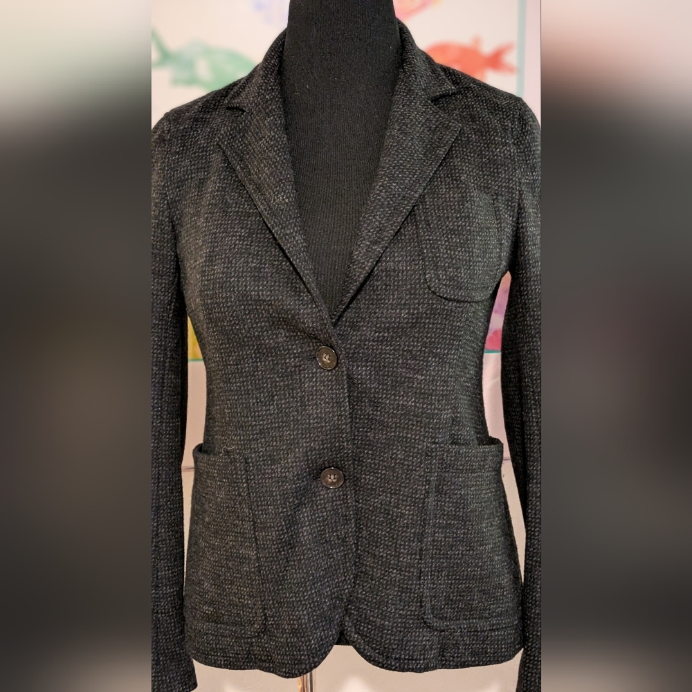 Soft Black Wool Blazer Medium - image 2